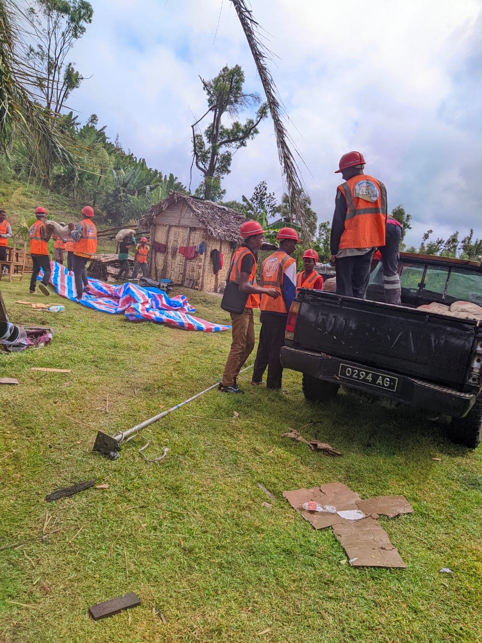 Équipe EPEGM en intervention sur un chantier à Madagascar